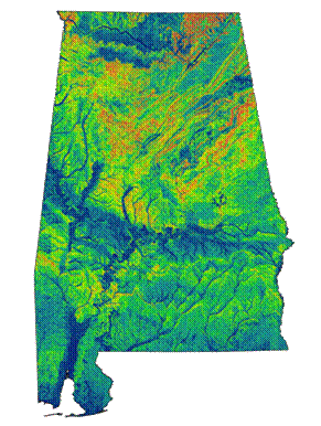 Slope Map of Alabama
